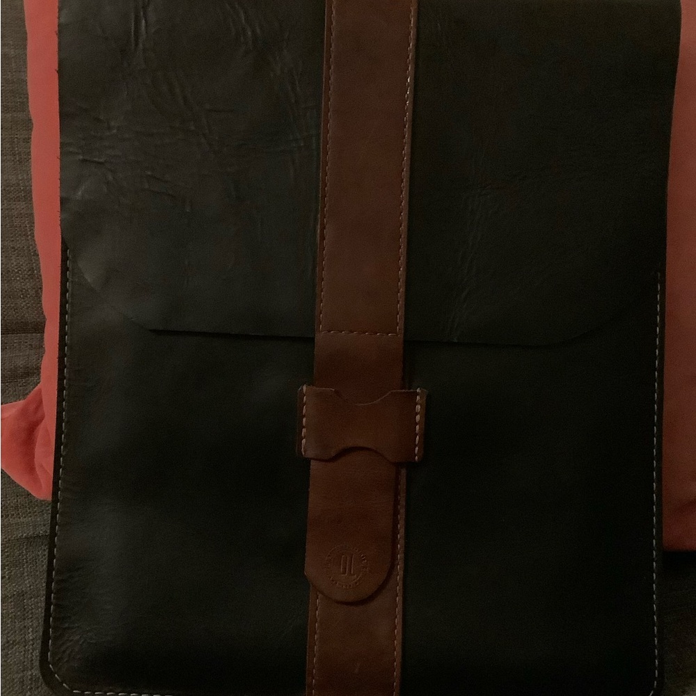 Handmade Beautiful Black and Brown Leather Jacket/ Pouch